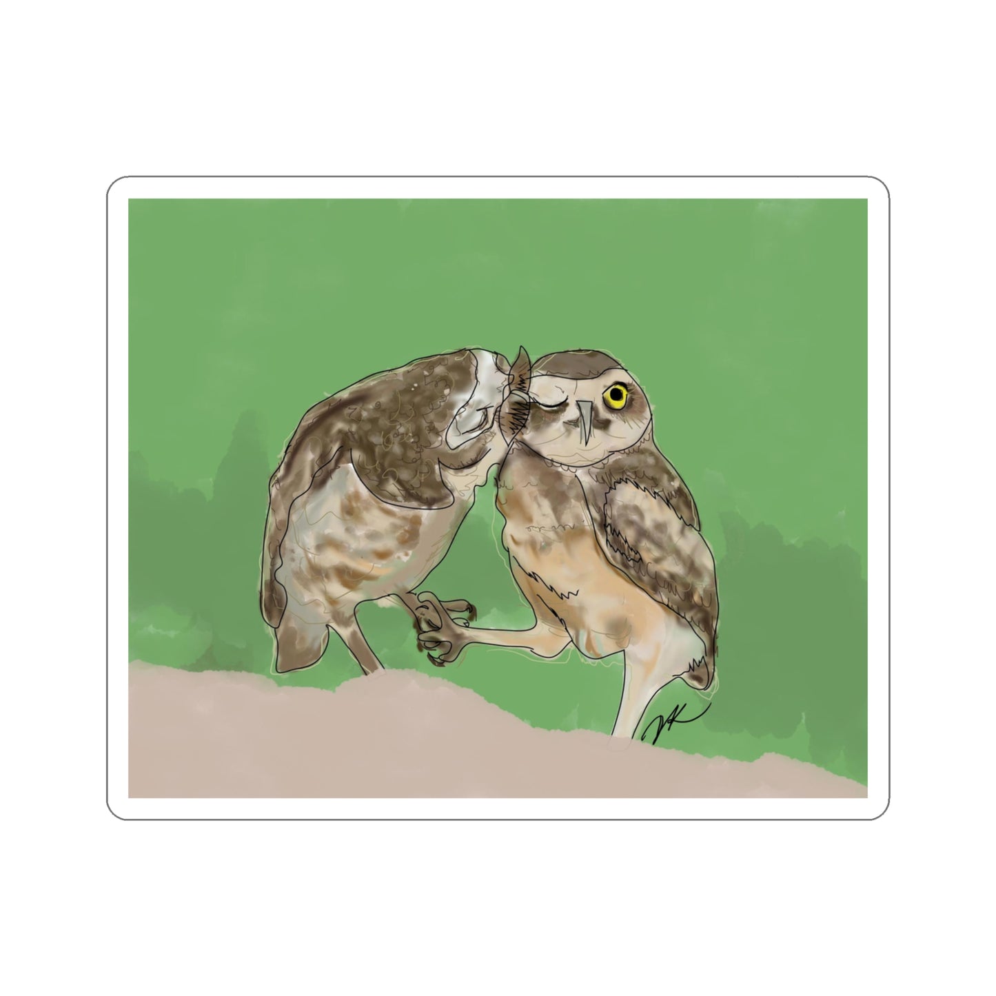 Kissing Owls - Kiss-Cut Stickers