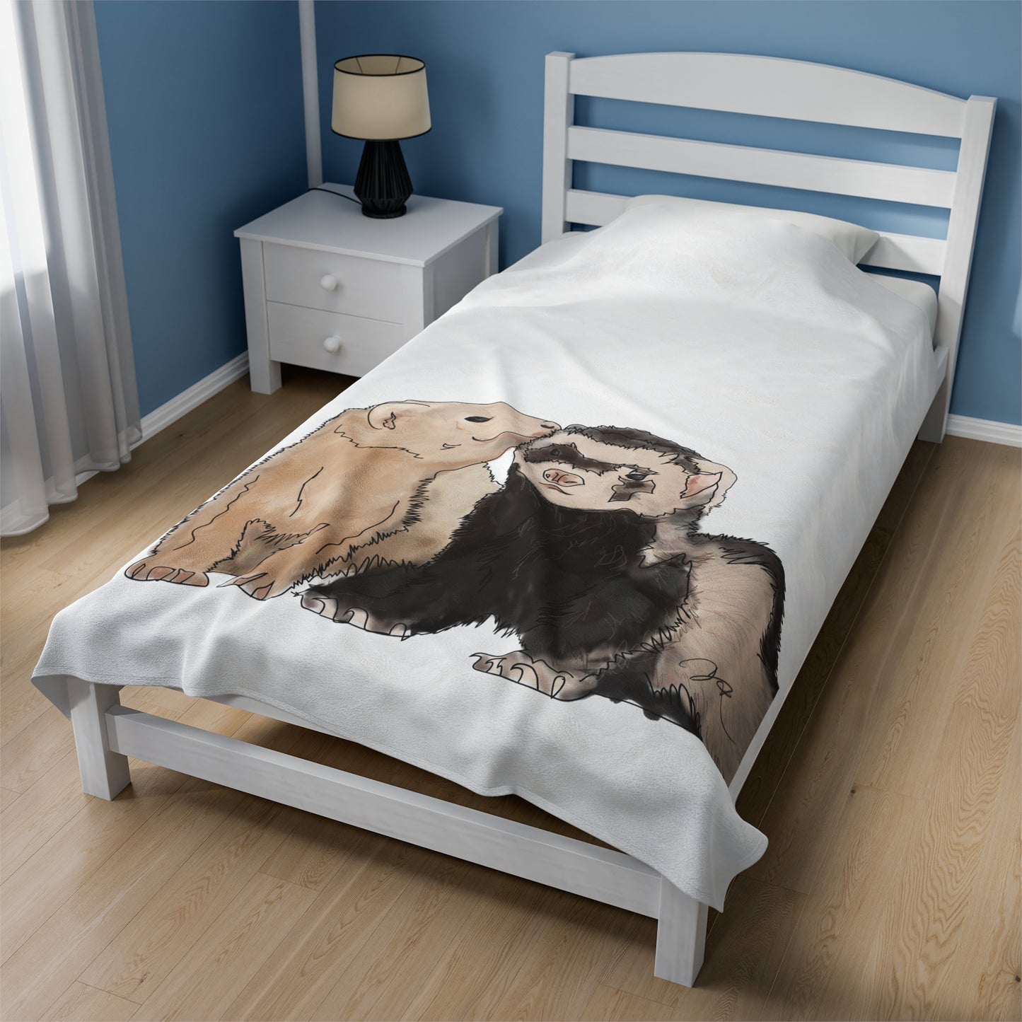 Ferret Kisses 2 - Velveteen Plush Blanket