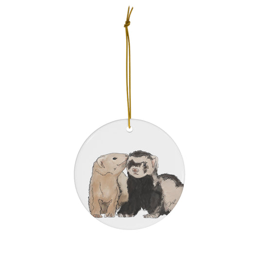 Ferret Kisses - Ceramic Ornament, 1-Pack
