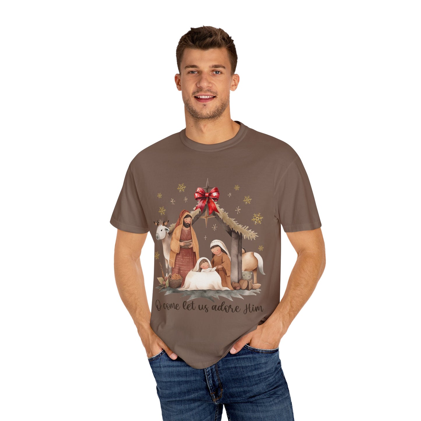 Oh come let us adore Him Garment-Dyed T-shirt
