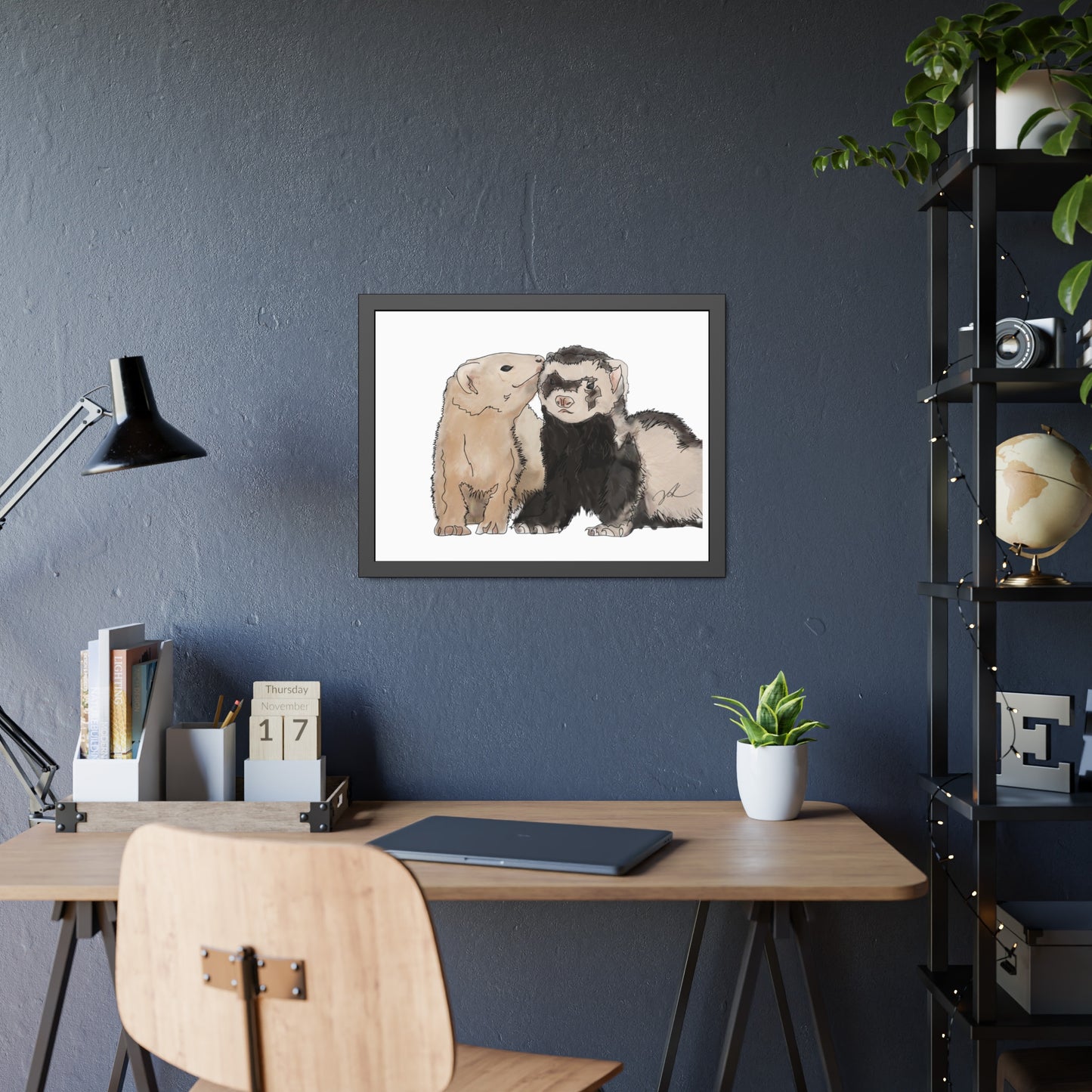 Ferret Kisses Framed Paper Posters