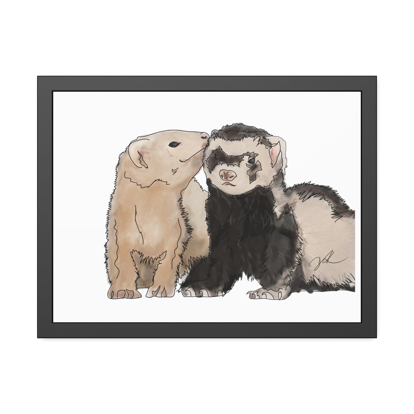 Ferret Kisses Framed Paper Posters